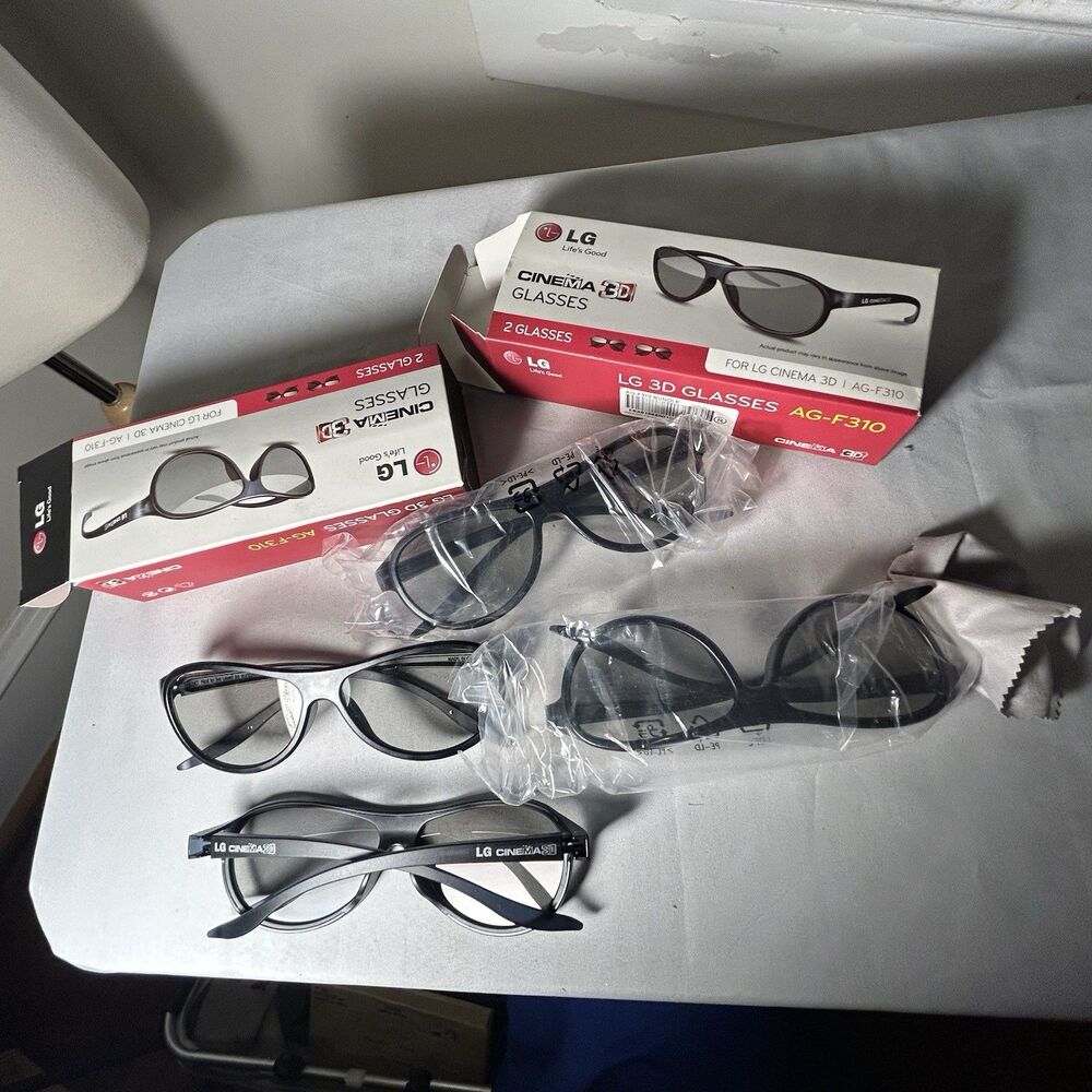 4 Pairs LG Cinema 3D Glasses Passive 3D TV Glasses New TV Lenses NEW AGF310